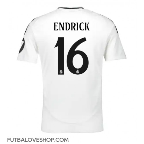 Dres Real Madrid Endrick #16 Domáci 2024-25 Krátky Rukáv